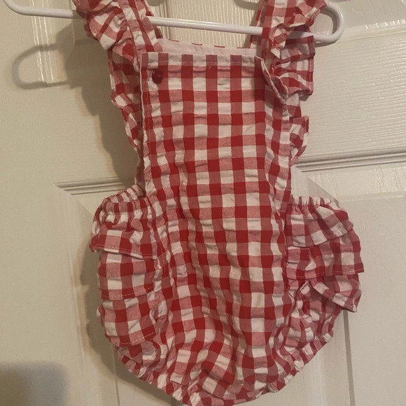 Goodlad Gingham Ladybug Ruffle Romper - Picture 5 of 7